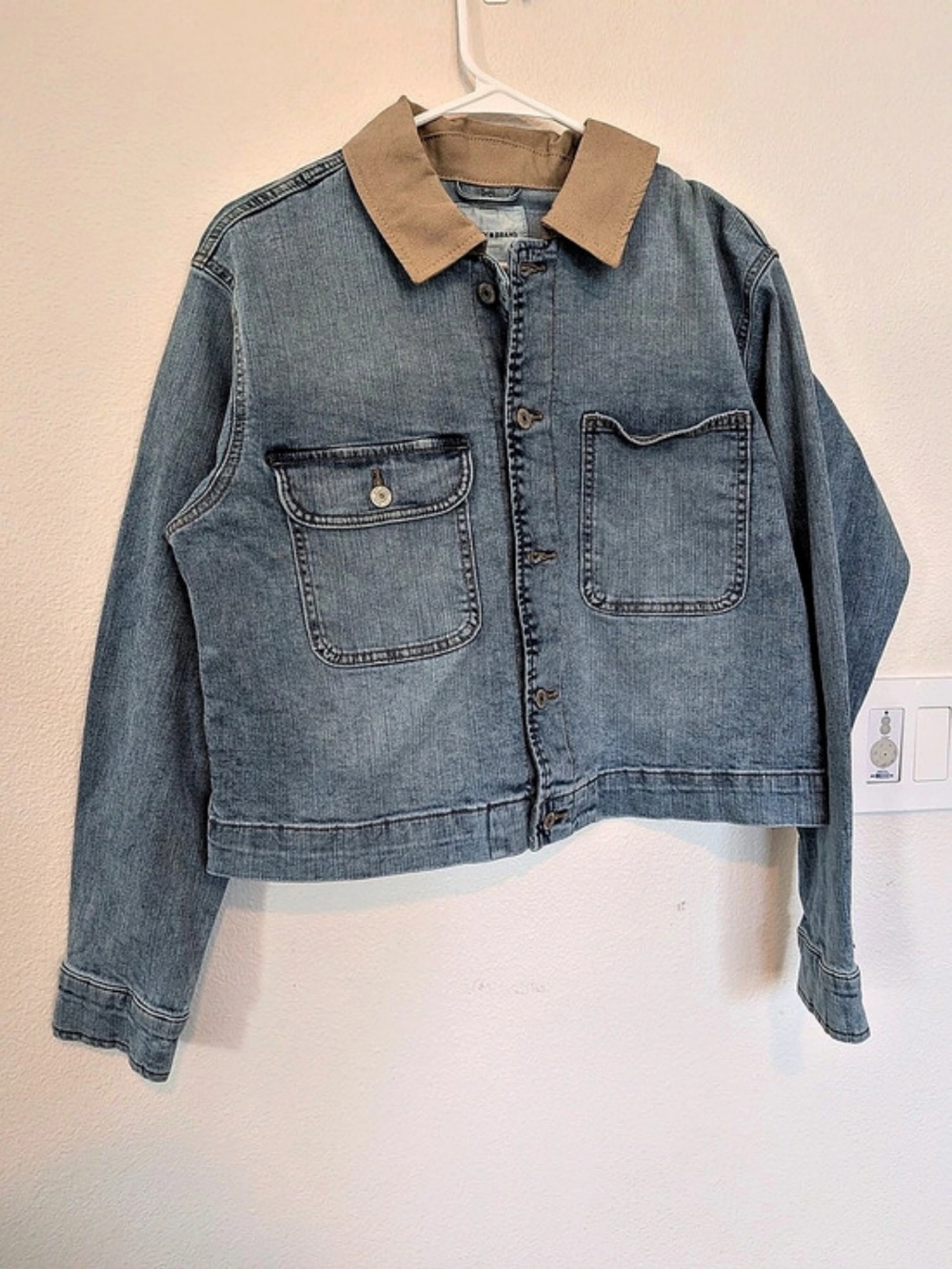 Lucky Brand Legend Denim Barn Jacket Blue & Brown Medium